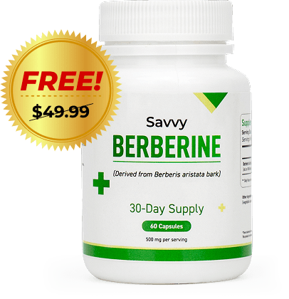 Savvy Berberine supplement bottle for metabolism and weight support